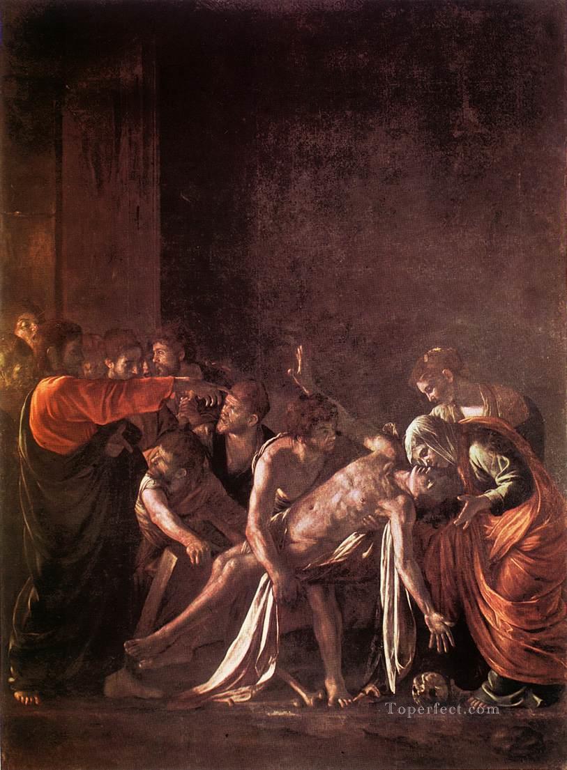 La resurrección de Lázaro Caravaggio barroco Pintura al óleo